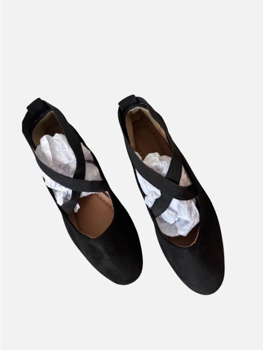 Black Cross-Strap Wedge Flats - Women